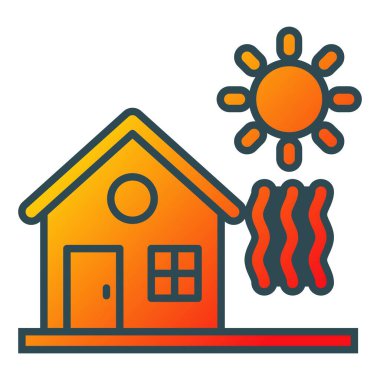 Isı Dalgaları vektör simgesi. Yazdırma, mobil ve web uygulamaları için kullanılabilir.