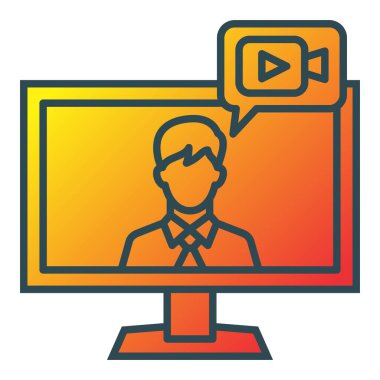 Canlı Yayın vektör simgesi. Yazdırma, mobil ve web uygulamaları için kullanılabilir.