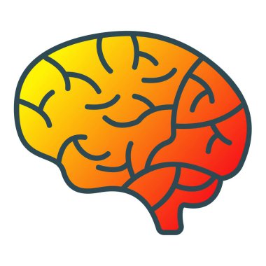 Beyin vektör simgesi. Yazdırma, mobil ve web uygulamaları için kullanılabilir.