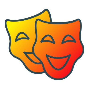 Tiyatro Maskesi vektör simgesi. Yazdırma, mobil ve web uygulamaları için kullanılabilir.