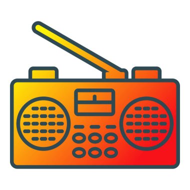 Radyo vektör simgesi. Yazdırma, mobil ve web uygulamaları için kullanılabilir.