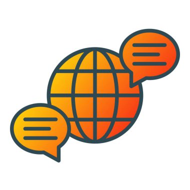 Küresel İletişim vektör simgesi. Yazdırma, mobil ve web uygulamaları için kullanılabilir.