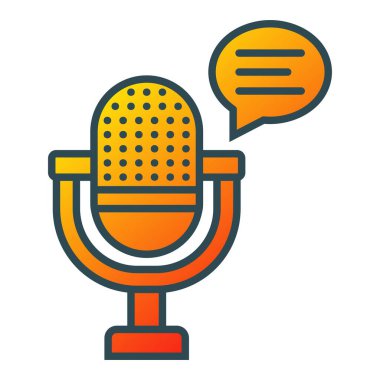 Podcast vektör simgesi. Yazdırma, mobil ve web uygulamaları için kullanılabilir.