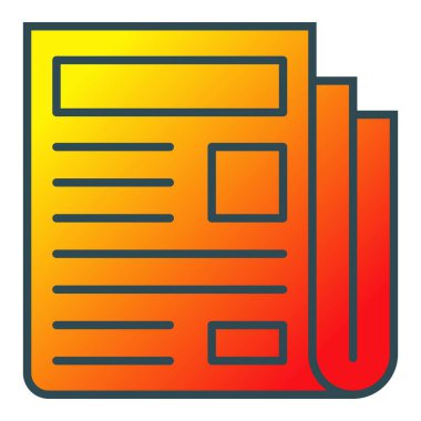 Gazete vektör simgesi. Yazdırma, mobil ve web uygulamaları için kullanılabilir.