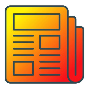 Gazete vektör simgesi. Yazdırma, mobil ve web uygulamaları için kullanılabilir.