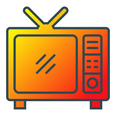 Televizyon vektör simgesi. Yazdırma, mobil ve web uygulamaları için kullanılabilir.