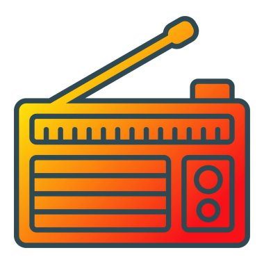 Radyo vektör simgesi. Yazdırma, mobil ve web uygulamaları için kullanılabilir.