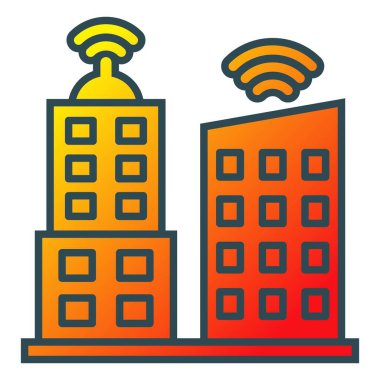 Akıllı Şehir vektör simgesi. Yazdırma, mobil ve web uygulamaları için kullanılabilir.