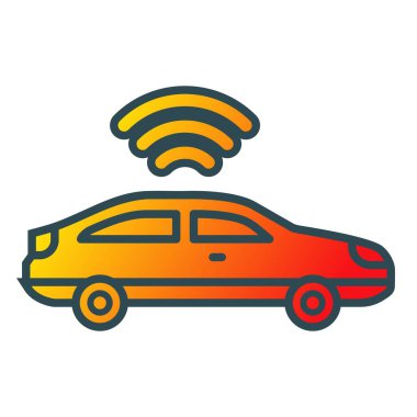 Akıllı araba vektör simgesi. Yazdırma, mobil ve web uygulamaları için kullanılabilir.