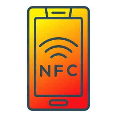 NFC vektör simgesi. Yazdırma, mobil ve web uygulamaları için kullanılabilir.