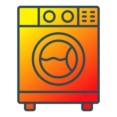 Çamaşır Makinesi vektör simgesi. Yazdırma, mobil ve web uygulamaları için kullanılabilir.
