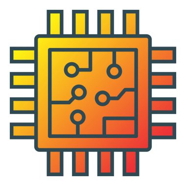 İşlemci vektör simgesi. Yazdırma, mobil ve web uygulamaları için kullanılabilir.