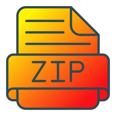 Zip vektör simgesi. Yazdırma, mobil ve web uygulamaları için kullanılabilir.