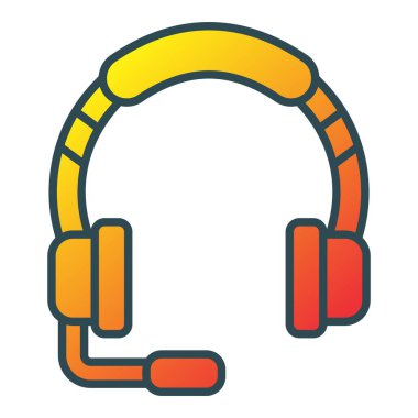 Kulaklık vektör simgesi. Yazdırma, mobil ve web uygulamaları için kullanılabilir.