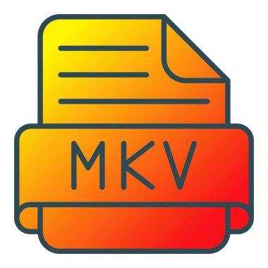 Mkv vektör simgesi. Yazdırma, mobil ve web uygulamaları için kullanılabilir.