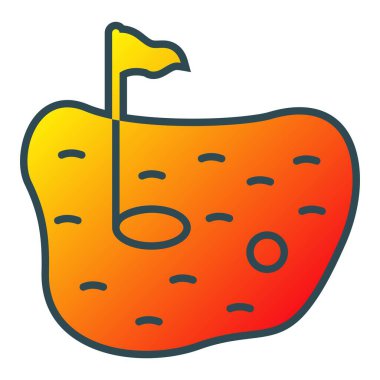 Golf sahası vektör simgesi. Yazdırma, mobil ve web uygulamaları için kullanılabilir.