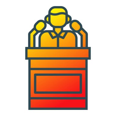 Konferans vektör simgesi. Yazdırma, mobil ve web uygulamaları için kullanılabilir.