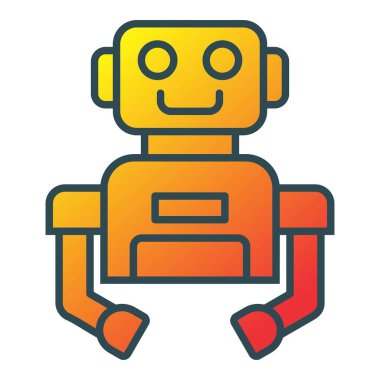 Robot vektör simgesi. Yazdırma, mobil ve web uygulamaları için kullanılabilir.