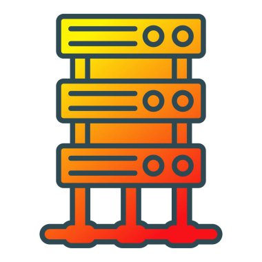 Sunucu vektör simgesi. Yazdırma, mobil ve web uygulamaları için kullanılabilir.