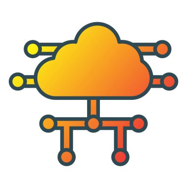 Bulut Hesaplama vektör simgesi. Yazdırma, mobil ve web uygulamaları için kullanılabilir.