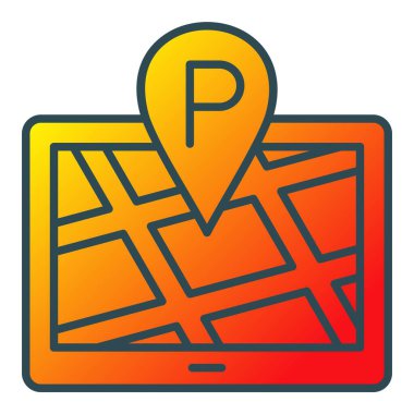 Park yeri vektör simgesi. Yazdırma, mobil ve web uygulamaları için kullanılabilir.