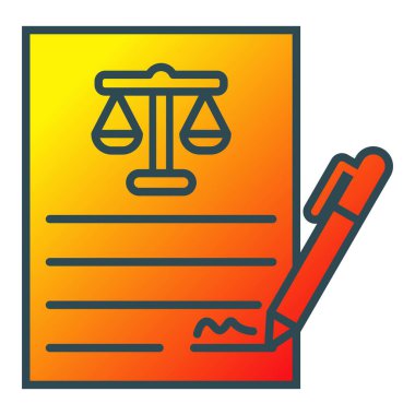 Kontrat vektör simgesi. Yazdırma, mobil ve web uygulamaları için kullanılabilir.