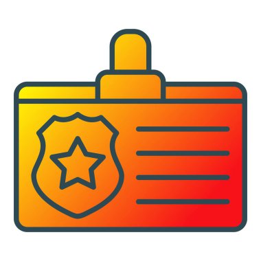 Kimlik kartı vektör simgesi. Yazdırma, mobil ve web uygulamaları için kullanılabilir.