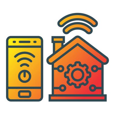 Ev Otomasyonu vektör simgesi. Yazdırma, mobil ve web uygulamaları için kullanılabilir.