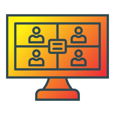 Video Arama vektör simgesi. Yazdırma, mobil ve web uygulamaları için kullanılabilir.