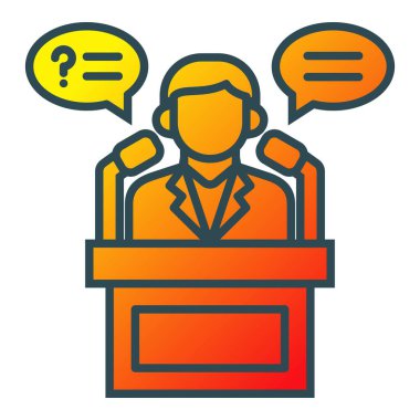 Konuşma vektör simgesi. Yazdırma, mobil ve web uygulamaları için kullanılabilir.