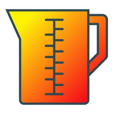 Sürahi vektör simgesi ölçülüyor. Yazdırma, mobil ve web uygulamaları için kullanılabilir.