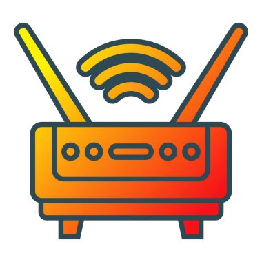 Wifi Router vektör simgesi. Yazdırma, mobil ve web uygulamaları için kullanılabilir.