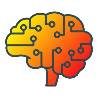 Al Brain vektör simgesi. Yazdırma, mobil ve web uygulamaları için kullanılabilir.