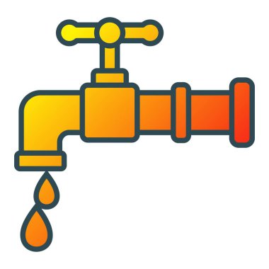 Su musluğu vektör simgesi. Yazdırma, mobil ve web uygulamaları için kullanılabilir.