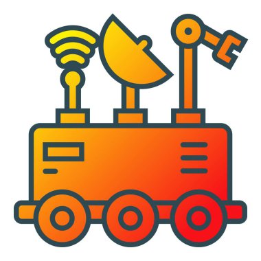 Mars Rover vektör simgesi. Yazdırma, mobil ve web uygulamaları için kullanılabilir.