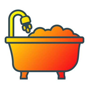 Küvet vektör simgesi. Yazdırma, mobil ve web uygulamaları için kullanılabilir.