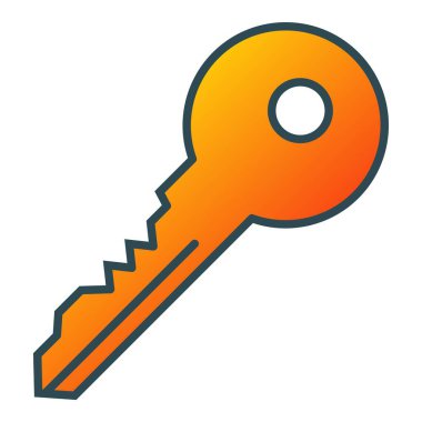 Anahtar vektör simgesi. Yazdırma, mobil ve web uygulamaları için kullanılabilir.