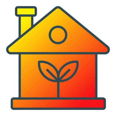 Eko Ev vektör simgesi. Yazdırma, mobil ve web uygulamaları için kullanılabilir.