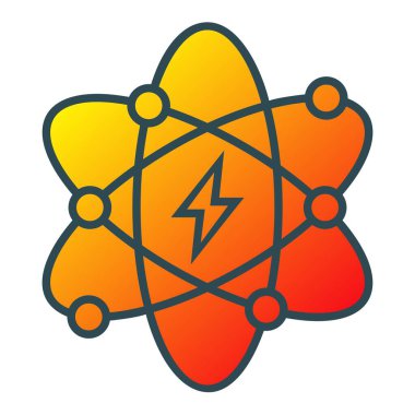 Atom Enerjisi vektör simgesi. Yazdırma, mobil ve web uygulamaları için kullanılabilir.