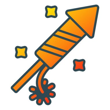 Havai fişek vektör ikonu. Yazdırma, mobil ve web uygulamaları için kullanılabilir.