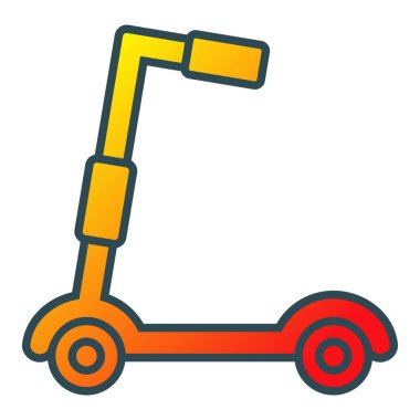Scooter vektör simgesini tekmele. Yazdırma, mobil ve web uygulamaları için kullanılabilir.