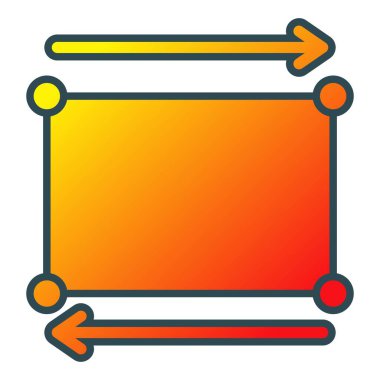 Dikdörtgen vektör simgesi. Yazdırma, mobil ve web uygulamaları için kullanılabilir.