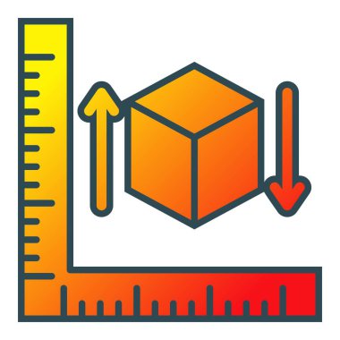 Vektör simgesini ölç. Yazdırma, mobil ve web uygulamaları için kullanılabilir.