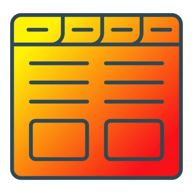 Sekme vektör simgesi. Yazdırma, mobil ve web uygulamaları için kullanılabilir.