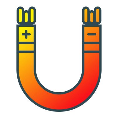 Mıknatıs vektör simgesi. Yazdırma, mobil ve web uygulamaları için kullanılabilir.