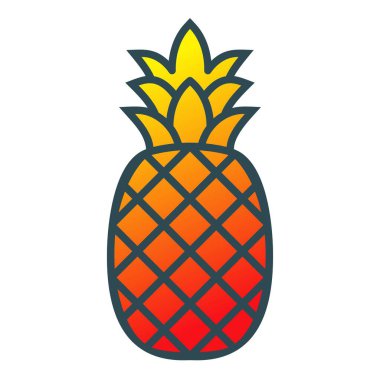 Ananas vektör simgesi. Yazdırma, mobil ve web uygulamaları için kullanılabilir.