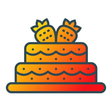 Kek vektör simgesi. Yazdırma, mobil ve web uygulamaları için kullanılabilir.