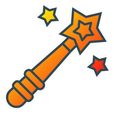 Sihirli değnek vektör simgesi. Yazdırma, mobil ve web uygulamaları için kullanılabilir.