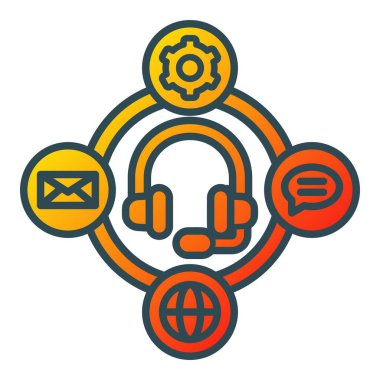 Müşteri hizmetleri vektör simgesi. Yazdırma, mobil ve web uygulamaları için kullanılabilir.