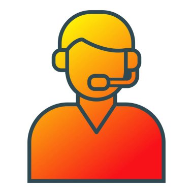 Müşteri destek vektör simgesi. Yazdırma, mobil ve web uygulamaları için kullanılabilir.